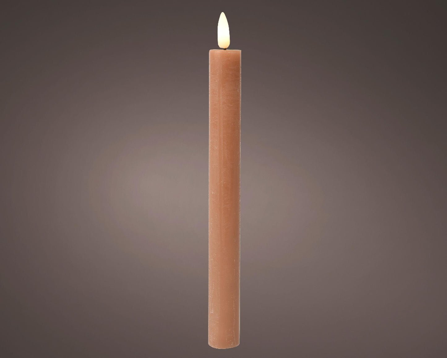 Lumineo Tafelkerzen-Set LED-Flamme 24cm braun 2-teilig