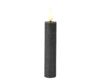 Lumineo Tafelkerzen-Set LED-Flamme 16cm grau 2-teilig