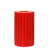 Lumineo Kerze LED Flamme gerippt 15cm rot