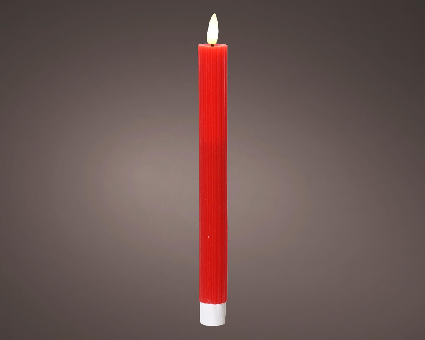 Lumineo Tafelkerze LED gerippt 24cm rot 2 Stk.