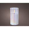 Lumineo Kerze LED in Glas irisierend 15cm