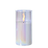 Lumineo Kerze LED in Glas irisierend 15cm