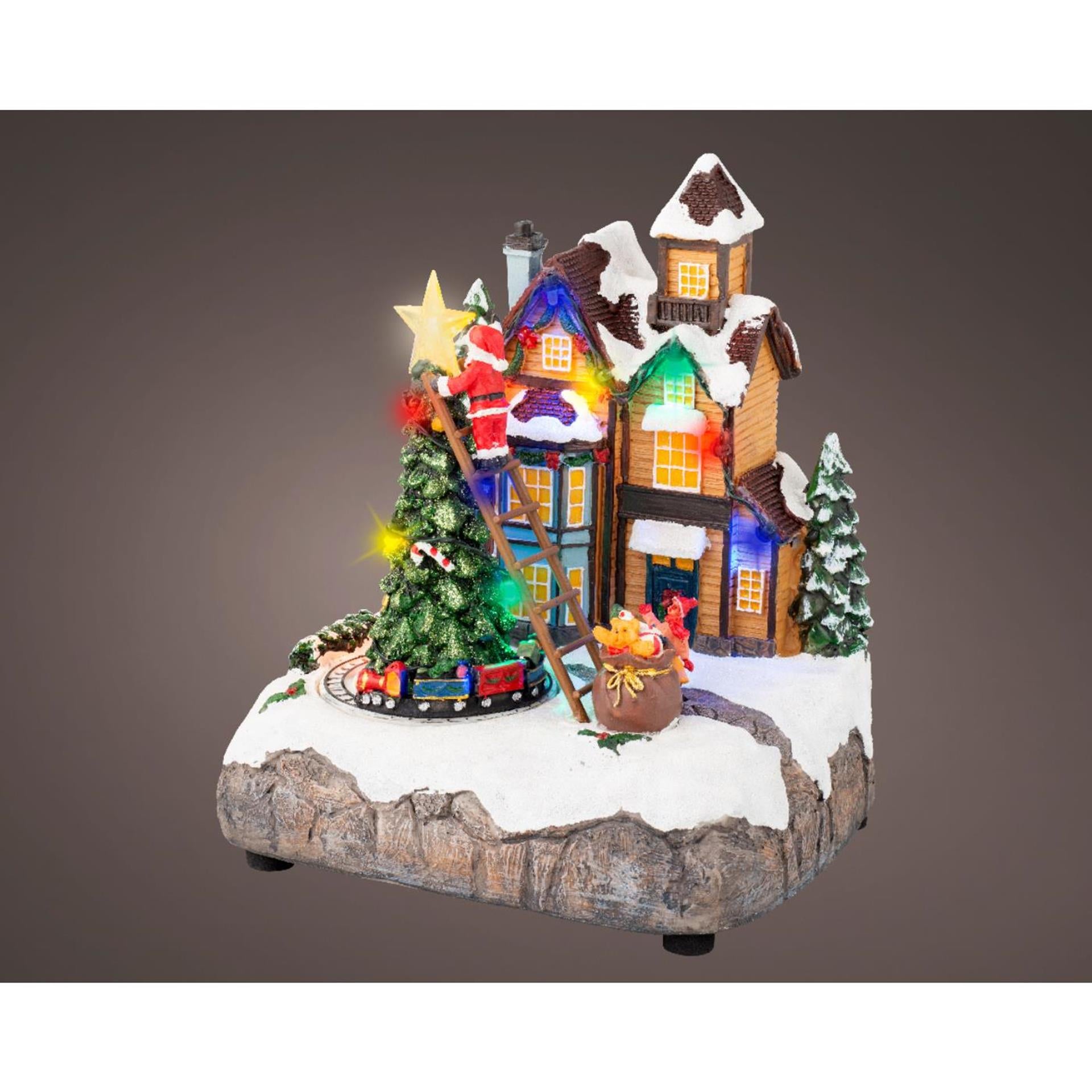 Lumineo Weihnachtsszene Weihnachtsbaum LED 16x19x22cm