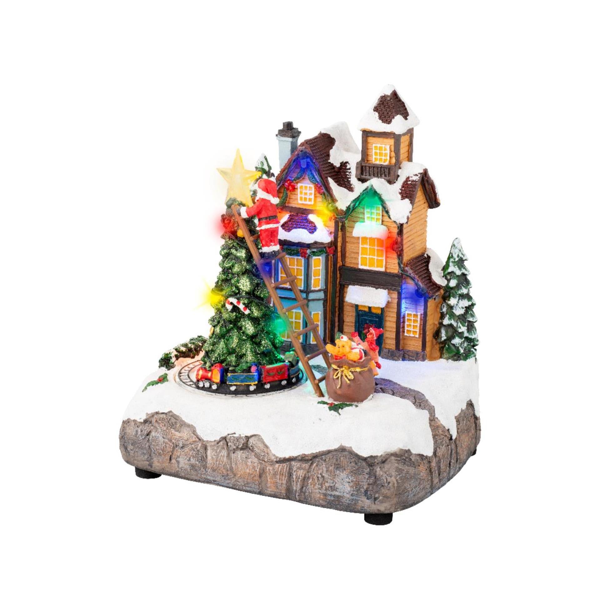 Lumineo Weihnachtsszene Weihnachtsbaum LED 16x19x22cm