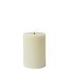 Lumineo Kerze mit gerippter Flamme, H13 cm, Creme