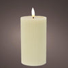 Lumineo Kerze LED gerippte Flamme 15,5cm creme