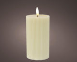 Lumineo Kerze LED gerippte Flamme 15,5cm creme - afbeelding 1