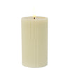 Lumineo Kerze LED gerippte Flamme 15,5cm creme