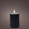 Lumineo Kerze mit gerippter Flamme, H13 cm, schwarz