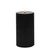 Lumineo Kerze LED gerippte Flamme 15cm schwarz