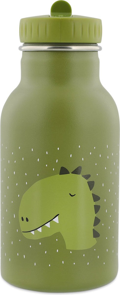 Trixie Thermostrinkflasche - mr. Dino – Edelstahl-Wasserflasche für Kinder – auslaufsichere Flasche – 350 ml – grün