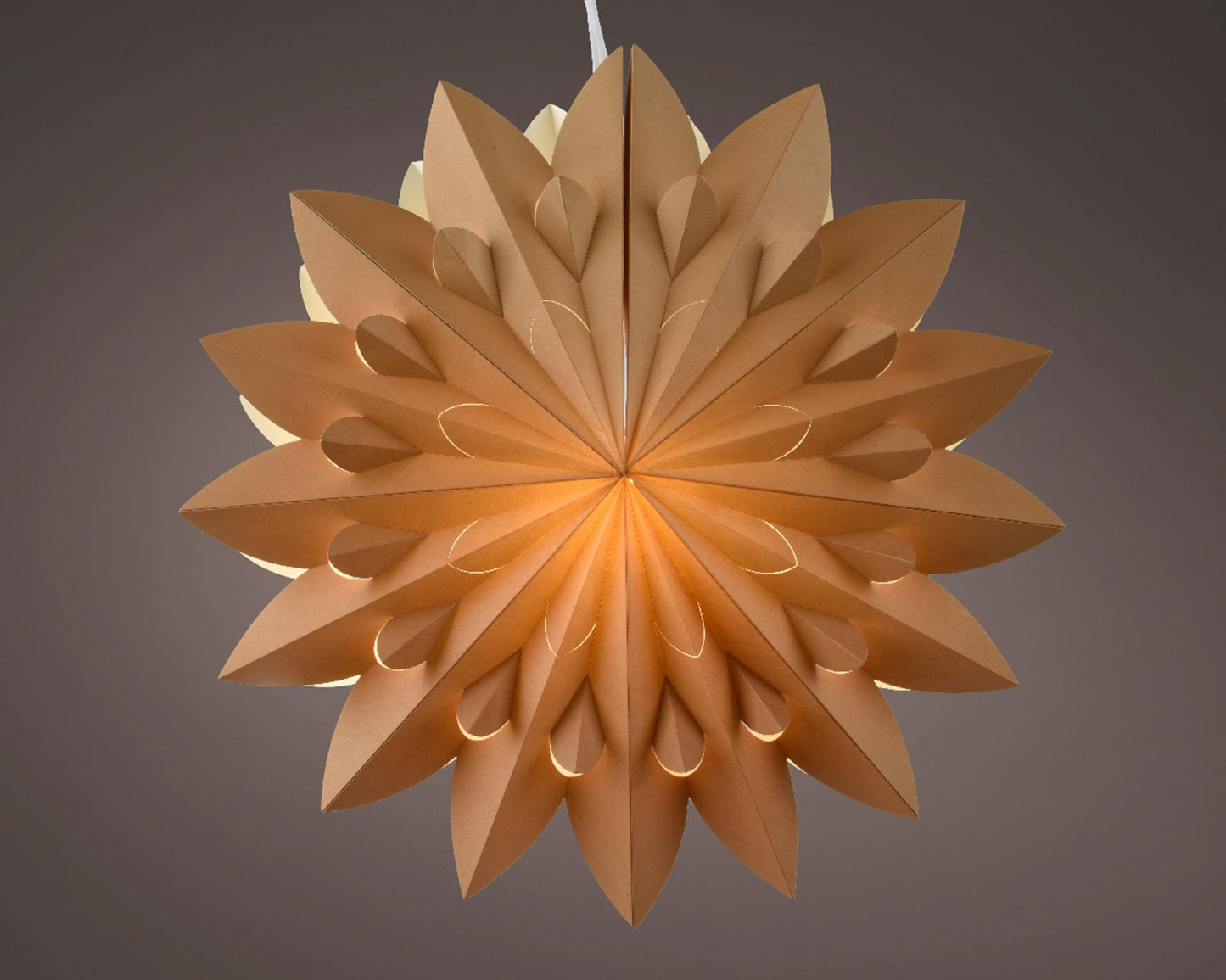 Lumineo Star LED Karton 40cm mit Timer bernsteinfarben