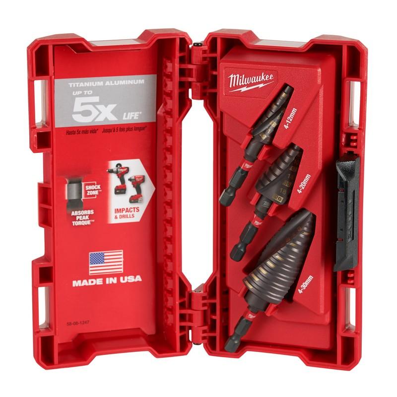 Milwaukee Zubehör Stoßwellen-Stufenbohrer-Set, 3-teilig – 48899266