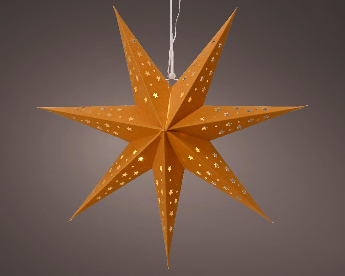 Lumineo Star LED Karton 40cm mit Timer bernsteinfarben