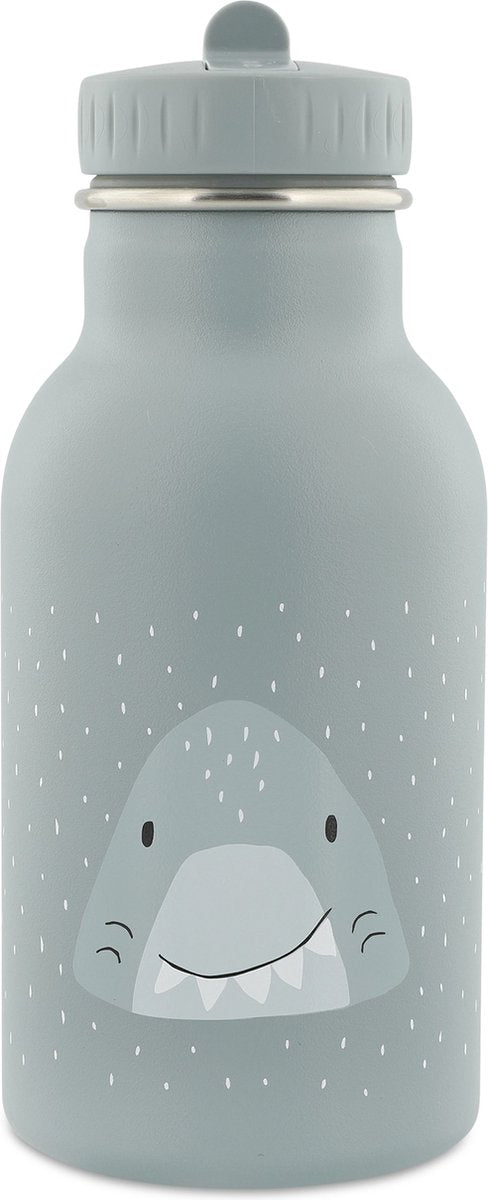 Trixie Thermostrinkflasche - mr. Shark – Edelstahl-Wasserflasche für Kinder – auslaufsichere Flasche – 350 ml – blau