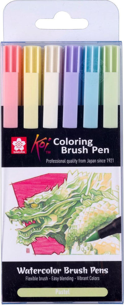 Sakura Koi Malvorlagen Pinsel Set Pastell, 6 Farben