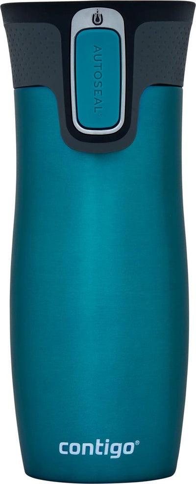 Contigo West Loop Autoseal Thermosbecher, Edelstahl-Isolierbecher, Kaffeebecher-to-go, BPA-frei, auslaufsicherer Becher-to-go mit leicht zu reinigendem Deckel, hält bis zu 5 Stunden warm, 470 ml | Biskaya-Bucht