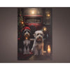 Lumineo Weihnachtsleinwand Hunde LED 38x58cm