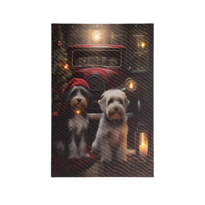 Lumineo Weihnachtsleinwand Hunde LED 38x58cm