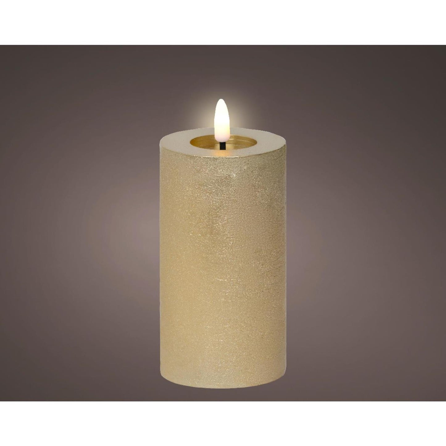 Lumineo LED-Kerze Wachs Gold ø7xh15cm