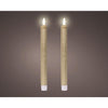 Lumineo LED-Menükerzen-Set aus Wachs, goldfarben, H24,5 cm