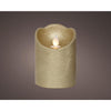 Lumineo LED-Wellenkerze Wachs Gold ø7,5xh10cm