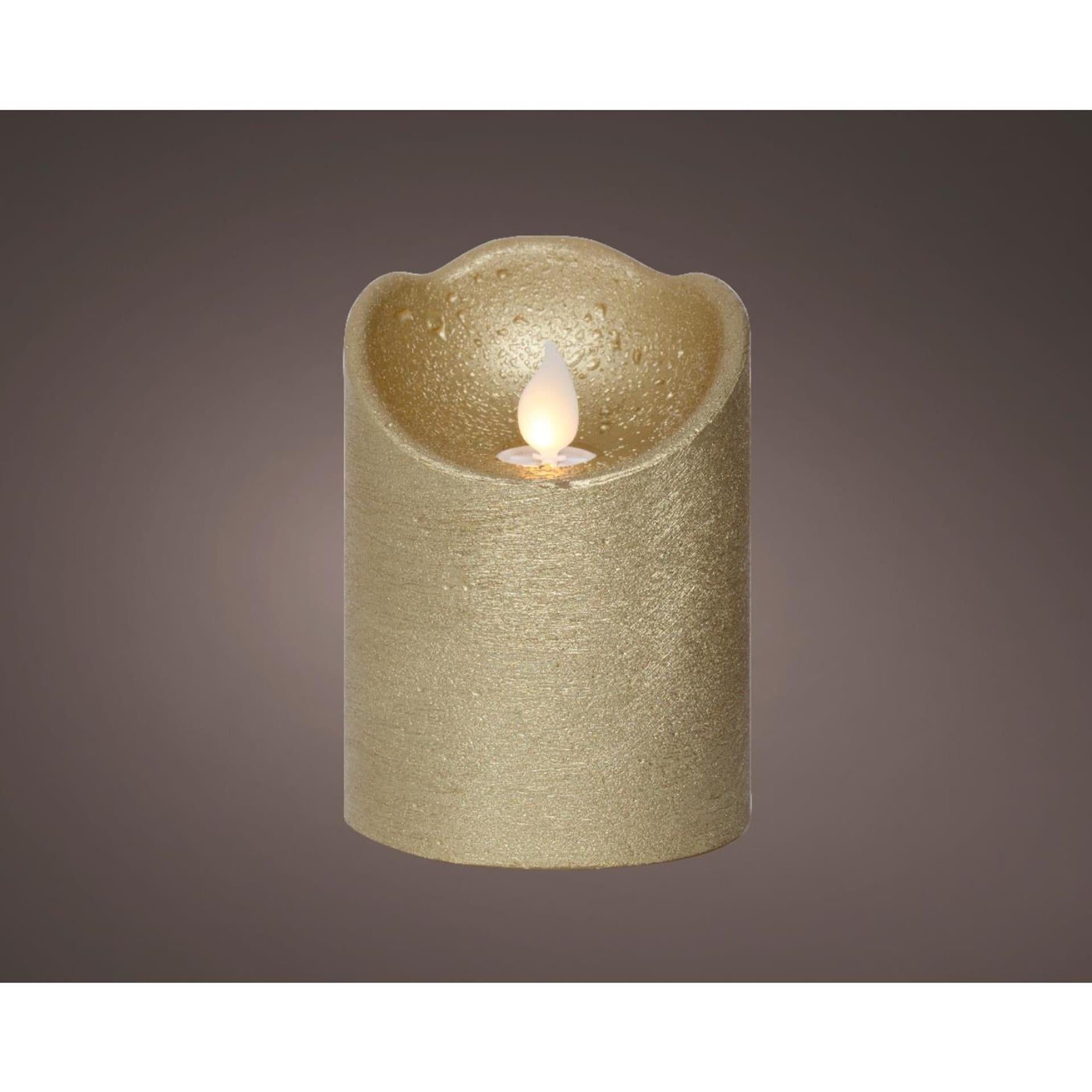 Lumineo LED-Wellenkerze Wachs Gold ø7,5xh10cm