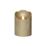 Lumineo LED-Wellenkerze Wachs Gold ø7,5xh10cm - afbeelding 2