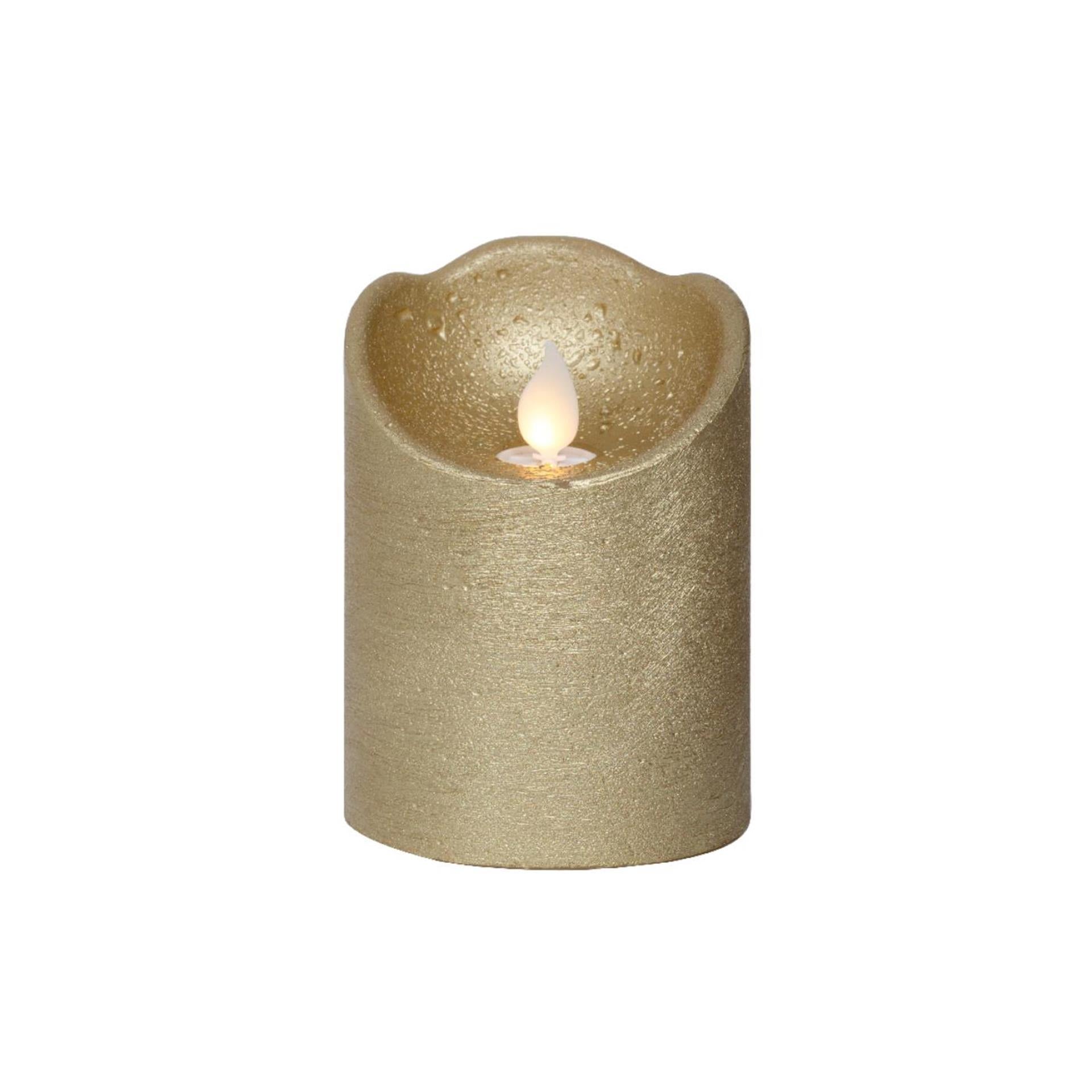 Lumineo LED-Wellenkerze Wachs Gold ø7,5xh10cm
