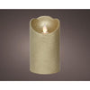 Lumineo LED-Wellenkerze Wachs Gold ø7,5xh12,5cm