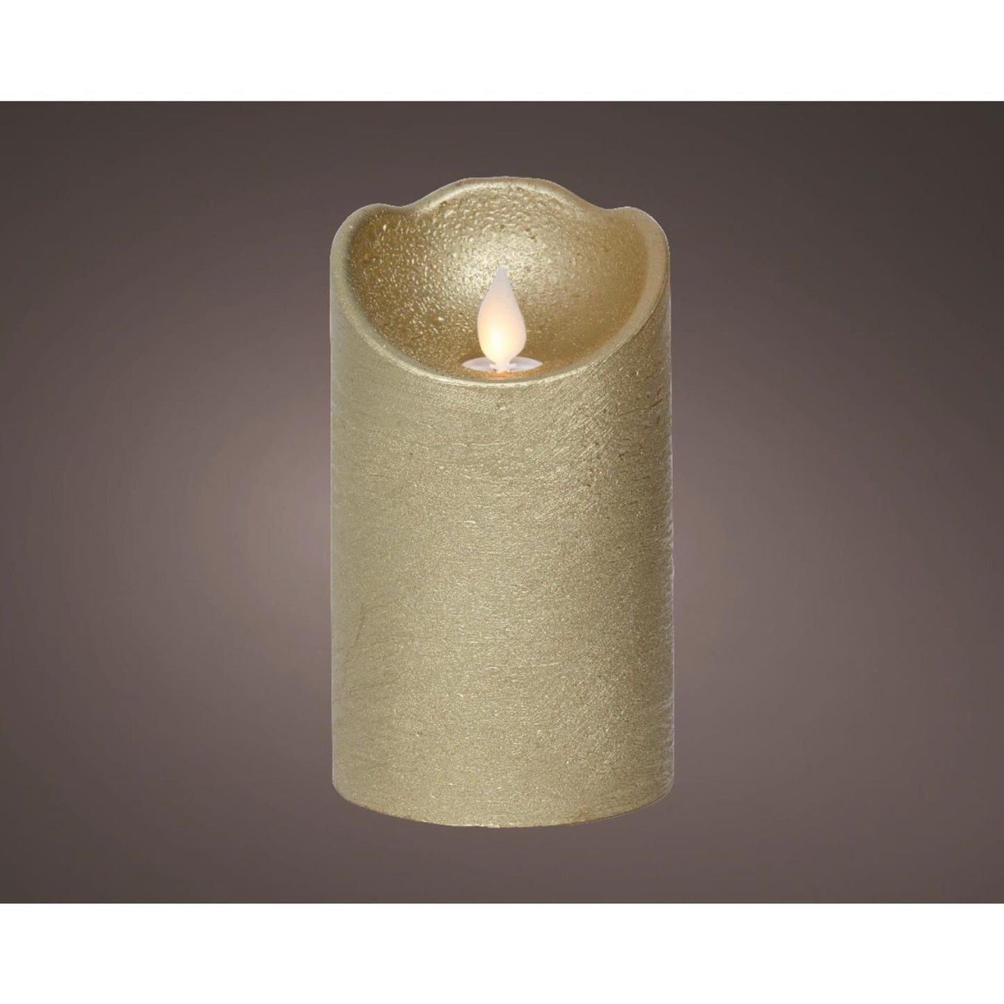 Lumineo LED-Wellenkerze Wachs Gold ø7,5xh12,5cm