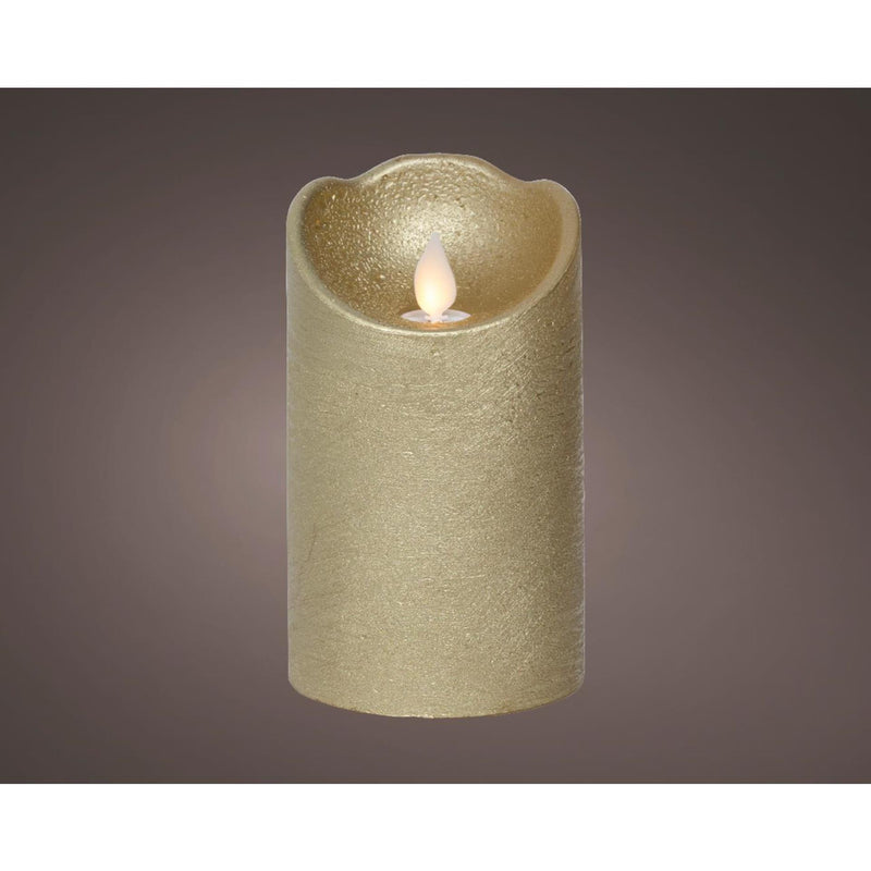 Lumineo LED-Wellenkerze Wachs Gold ø7,5xh12,5cm