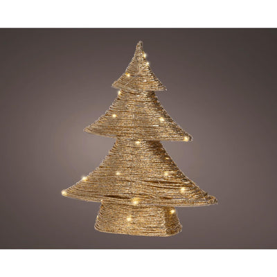 Lumineo Weihnachtsbaum Gold LED 10x34x40cm