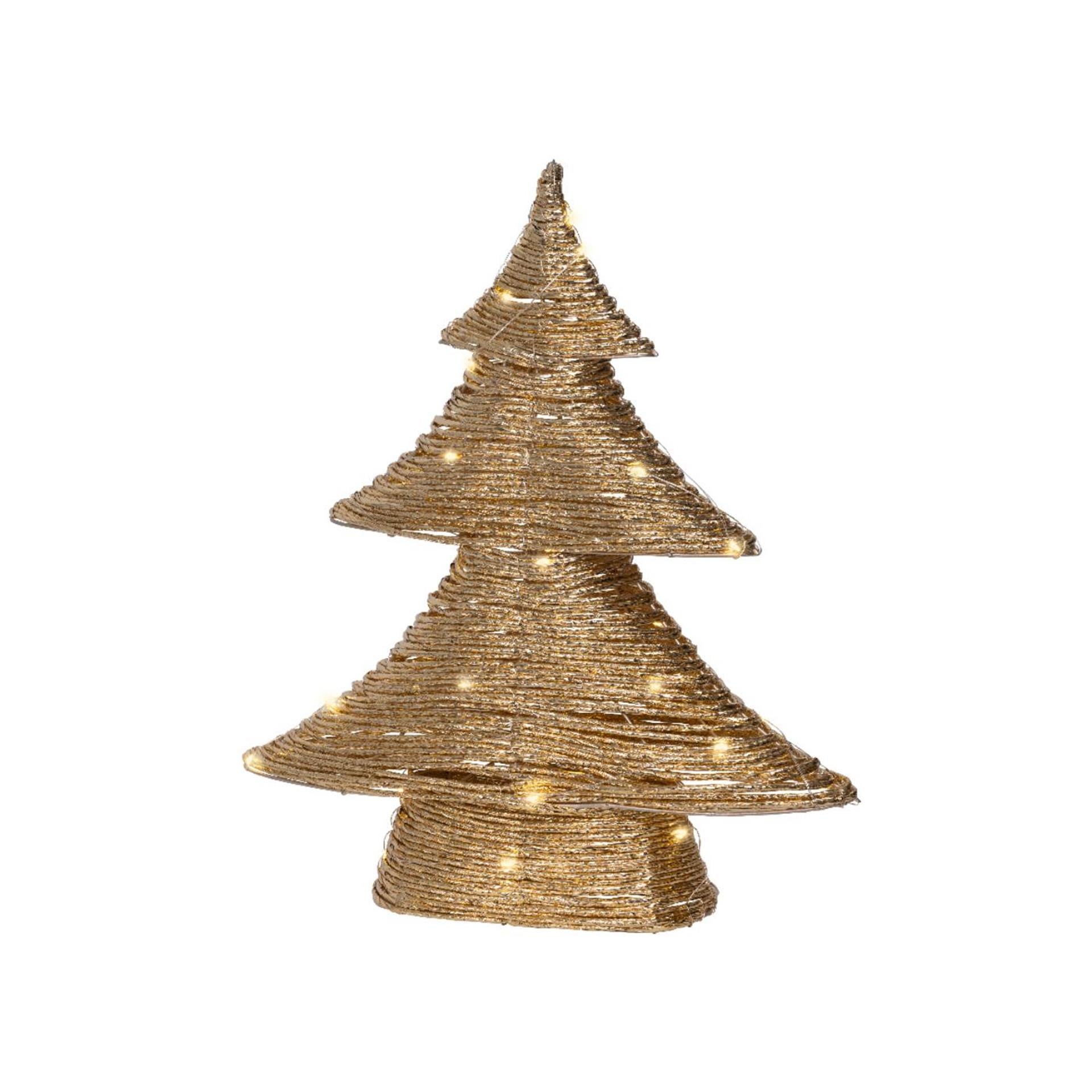 Lumineo Weihnachtsbaum Gold LED 10x34x40cm