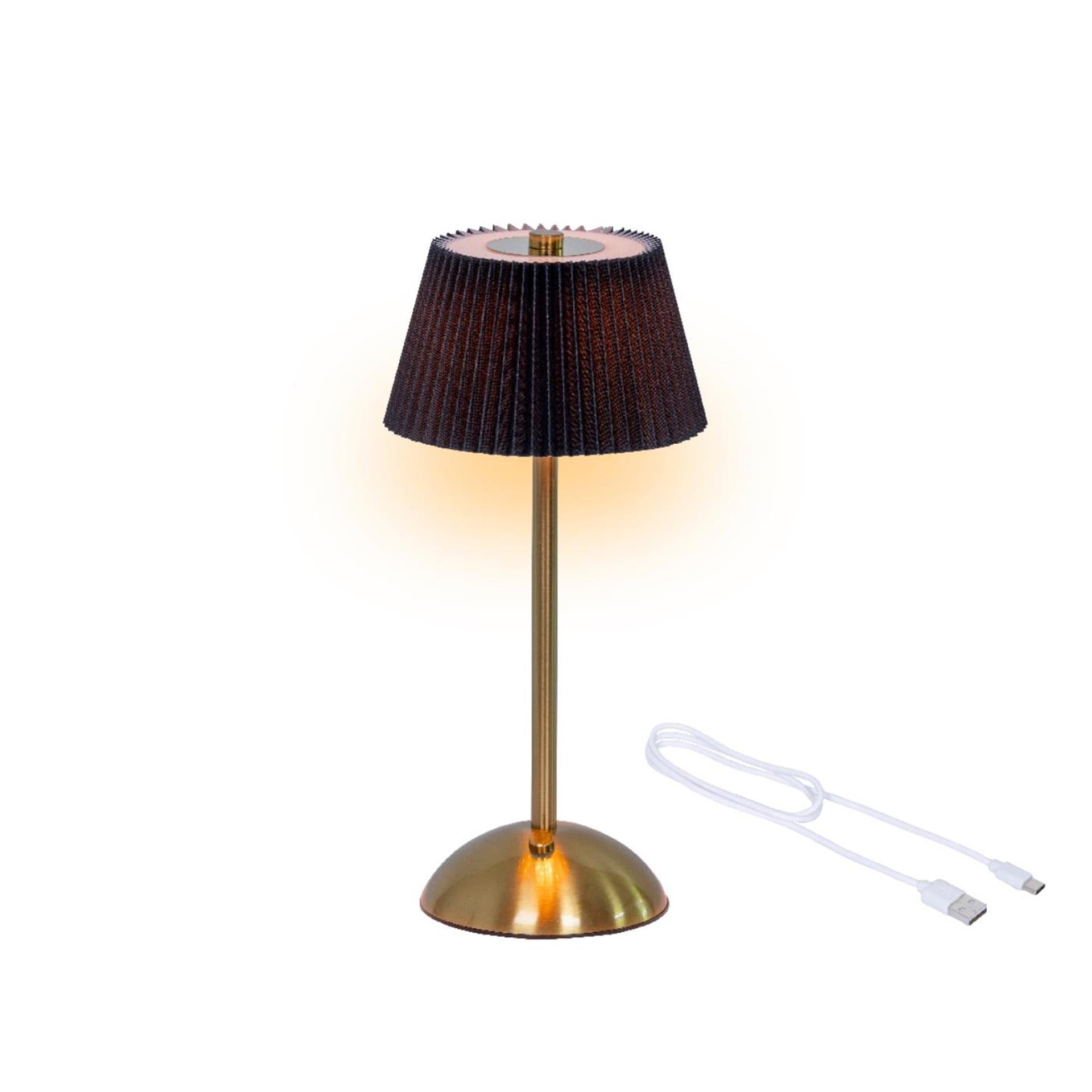 Lumineo LED-Tischleuchte wiederaufladbar, schwarz, H30,5 cm