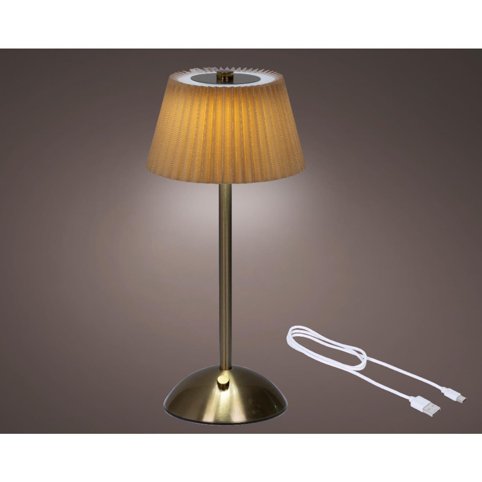 Lumineo LED-Tischleuchte wiederaufladbar, goldfarben, H30,5 cm