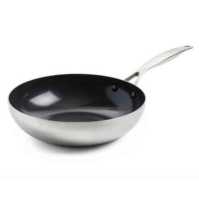 Greenpan Geneva Wokpfanne 28 cm Edelstahl schwarz