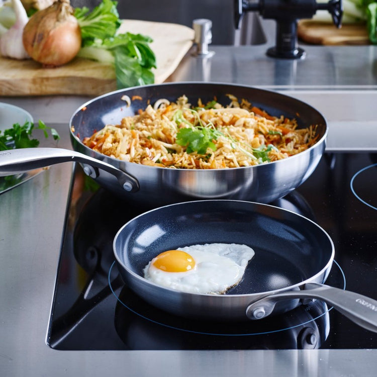Greenpan Geneva Bratpfanne 28 cm Edelstahl schwarz