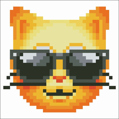 Diamond DOTZ Diamond DOTZ Diamantmalerei Cool Cat 10x10 cm