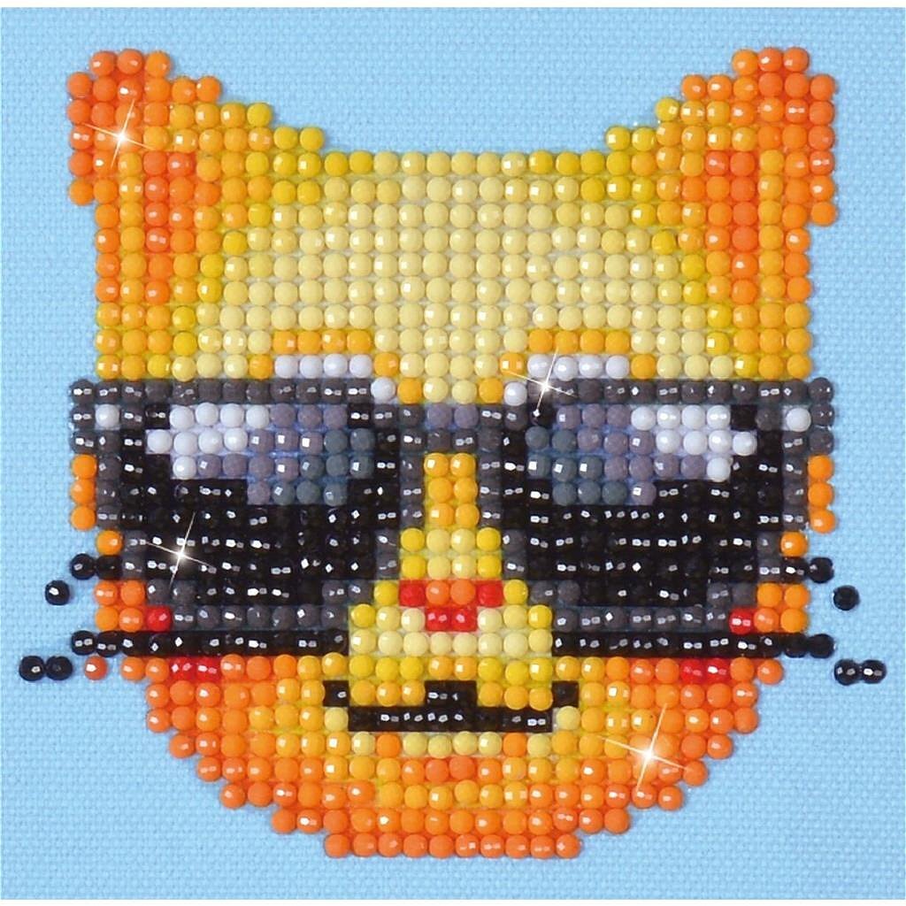 Diamond DOTZ Diamond DOTZ Diamantmalerei Cool Cat 10x10 cm