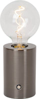 Lucide vivo - wiederaufladbare Tischleuchte - Akkupack - ø 8 cm - LED dimmbar - E27 - 1x1W 2700K - mattschwarzes Chrom