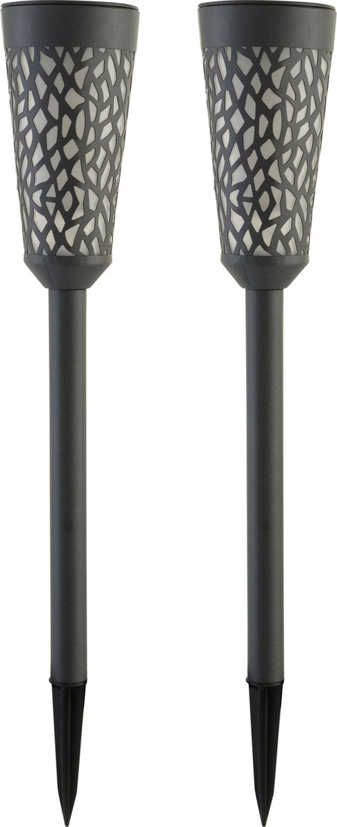 Luxform – 2x Solar-Gartenfackel – Swansea – LED – mit Flammeneffekt – angetrieben durch Solarenergie – Set mit 2 Stück
