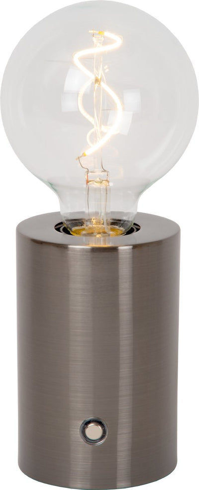 Lucide vivo - wiederaufladbare Tischleuchte - Akkupack - ø 8 cm - LED dimmbar - E27 - 1x1W 2700K - mattschwarzes Chrom