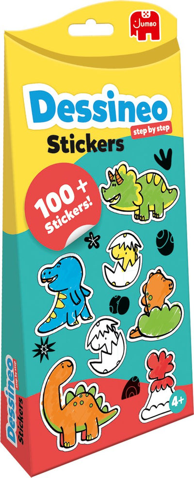Jumbo-Designpaket mit Dessineo-Aufklebern – Dinosaurier, ab 4 Jahren