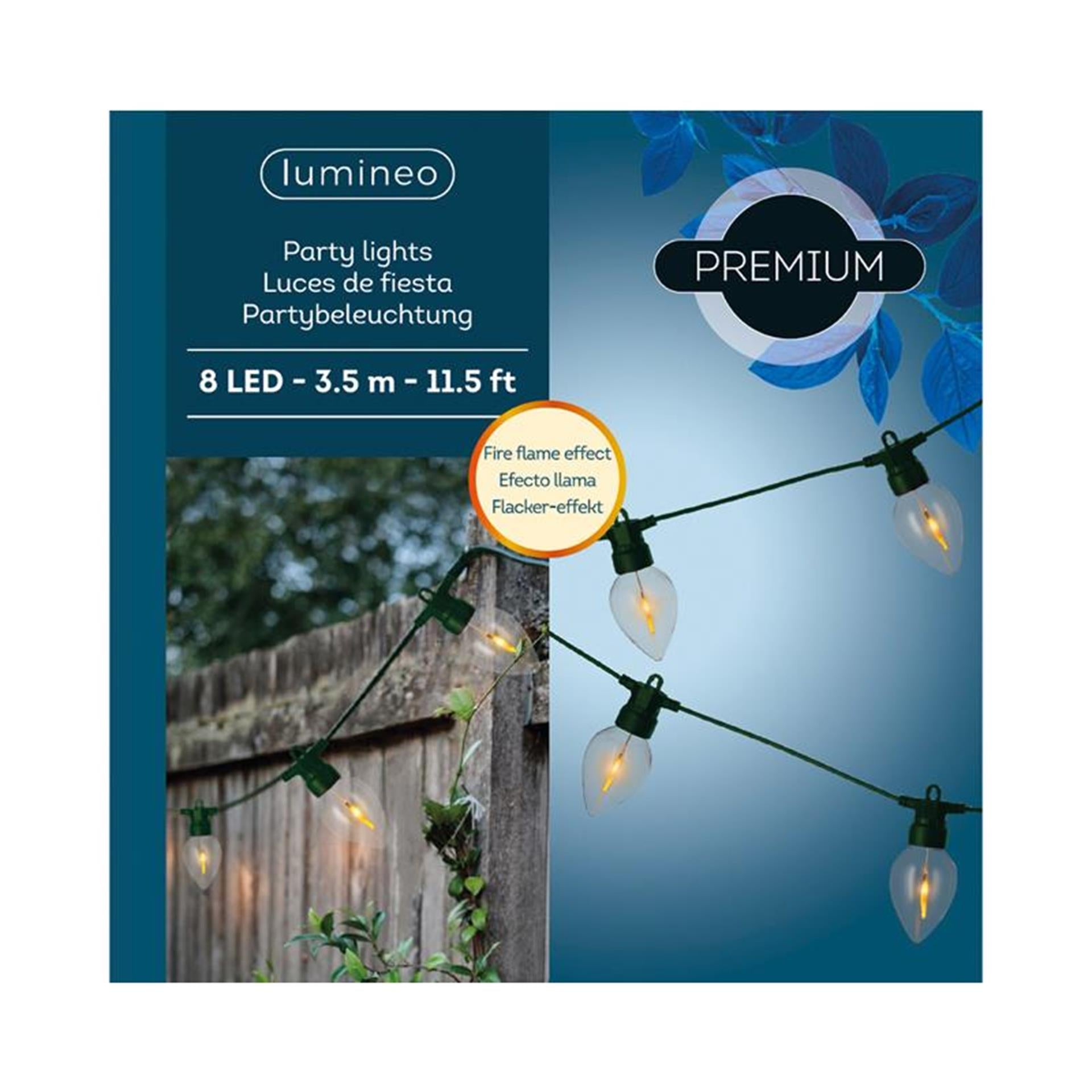 Lumineo LED-Partylicht mit Feuerflammeneffekt, L350 cm