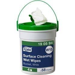 Feuchte Reinigungstücher Tork Q82-4905243 Stoff weiß Packung 58 Stück