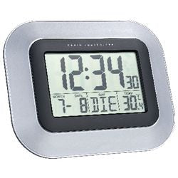 Digitale wanduhr technoline ws8005 22,8x2,8x18cm silber schwarz