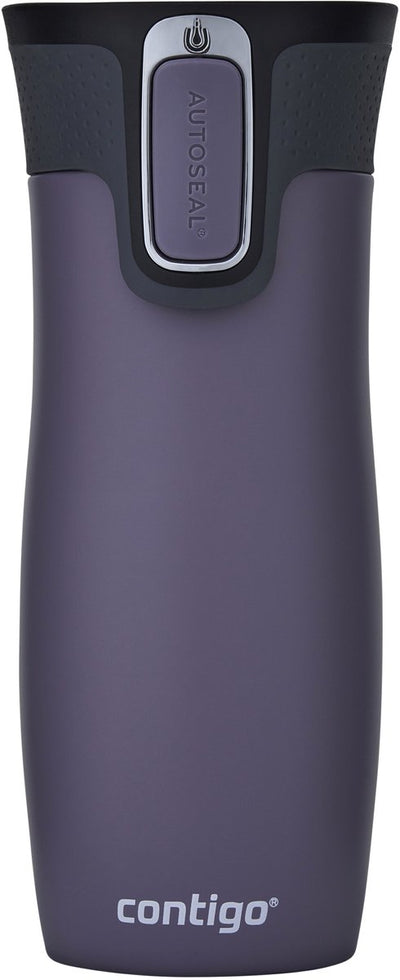 Contigo West Loop Autoseal Thermosbecher, 470 ml Edelstahl-Isolierbecher – Pflaume – Kaffeebecher-to-go, auslaufsicherer Becher-to-go mit leicht zu reinigendem Deckel, hält bis zu 5 Stunden warm