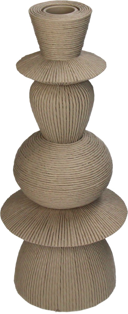 HD Collection Kerzenhalter Polyresin Sand 10,5 x 10,5 x 25,7 cm
