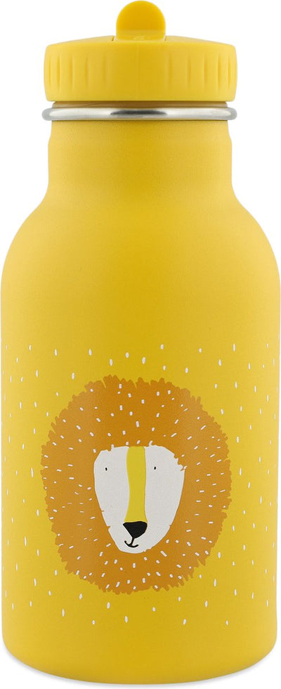 Trixie Thermostrinkflasche - mr. Löwe – Edelstahl-Wasserflasche für Kinder – auslaufsichere Flasche – 350 ml – gelb
